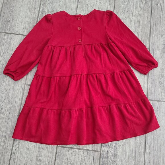 Gymboree Red Long Sleeve Dress with Floral Embroidery - Picture 7 of 8